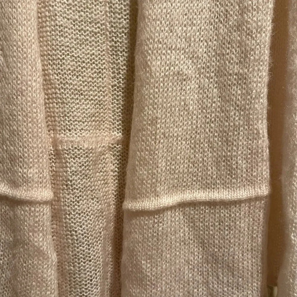Wooden Ships loose knit acrylic/mohair/wool blend pastel pink cardigan. S/M - Picture 2 of 6